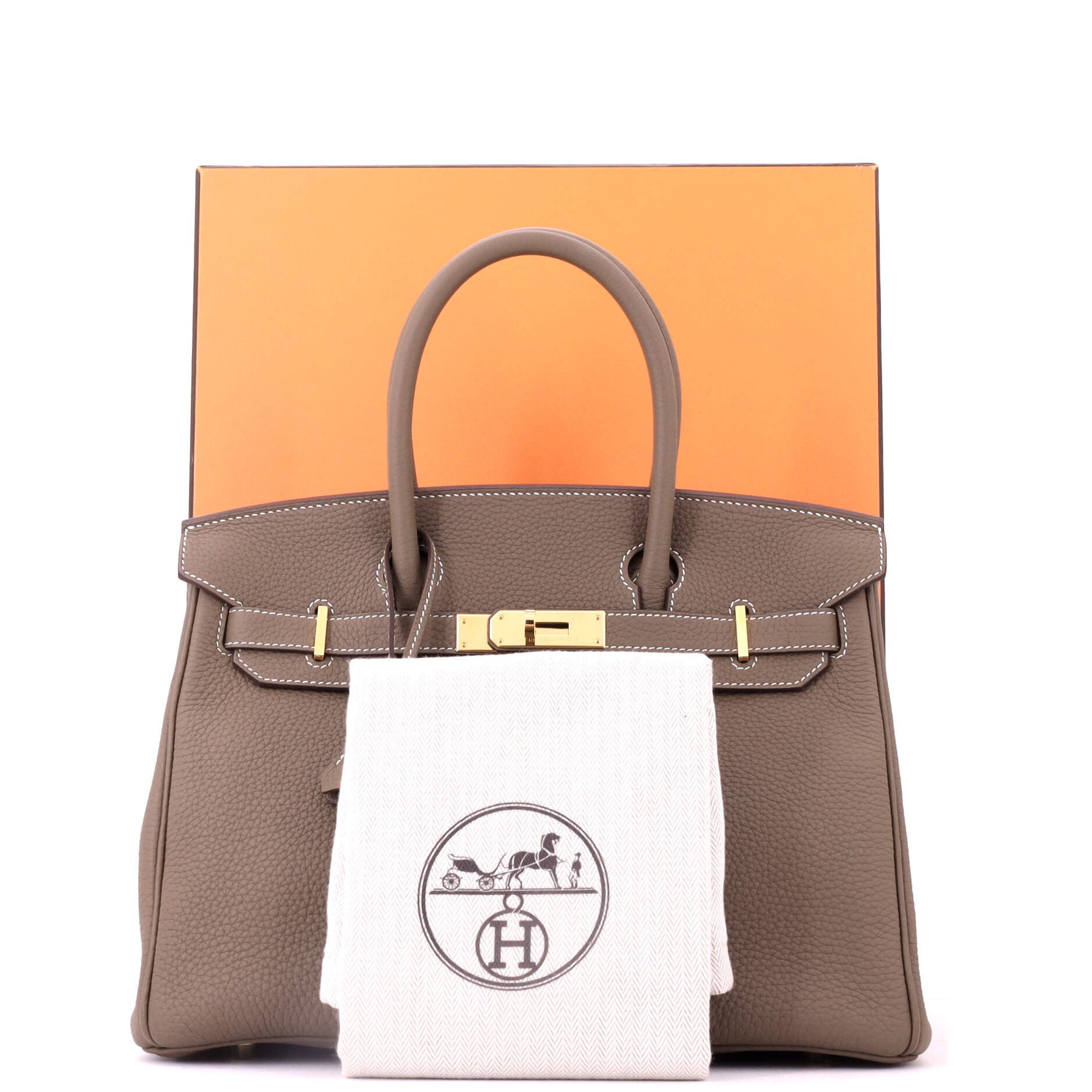 Pre-Owned Hermes Birkin Handbag Grey Togo with Gold Hardware 30, Alternate, color, Etoupe