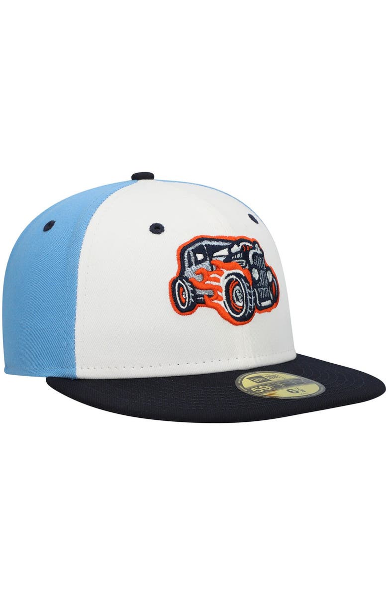 New Era Men's New Era White Bowling Green Hot Rods Authentic Collection Team Alternate 59FIFTY Fitted Hat, Alternate, color, 