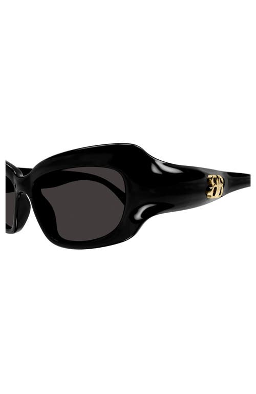 Shop Balenciaga 59mm Rectangular Sunglasses In Black