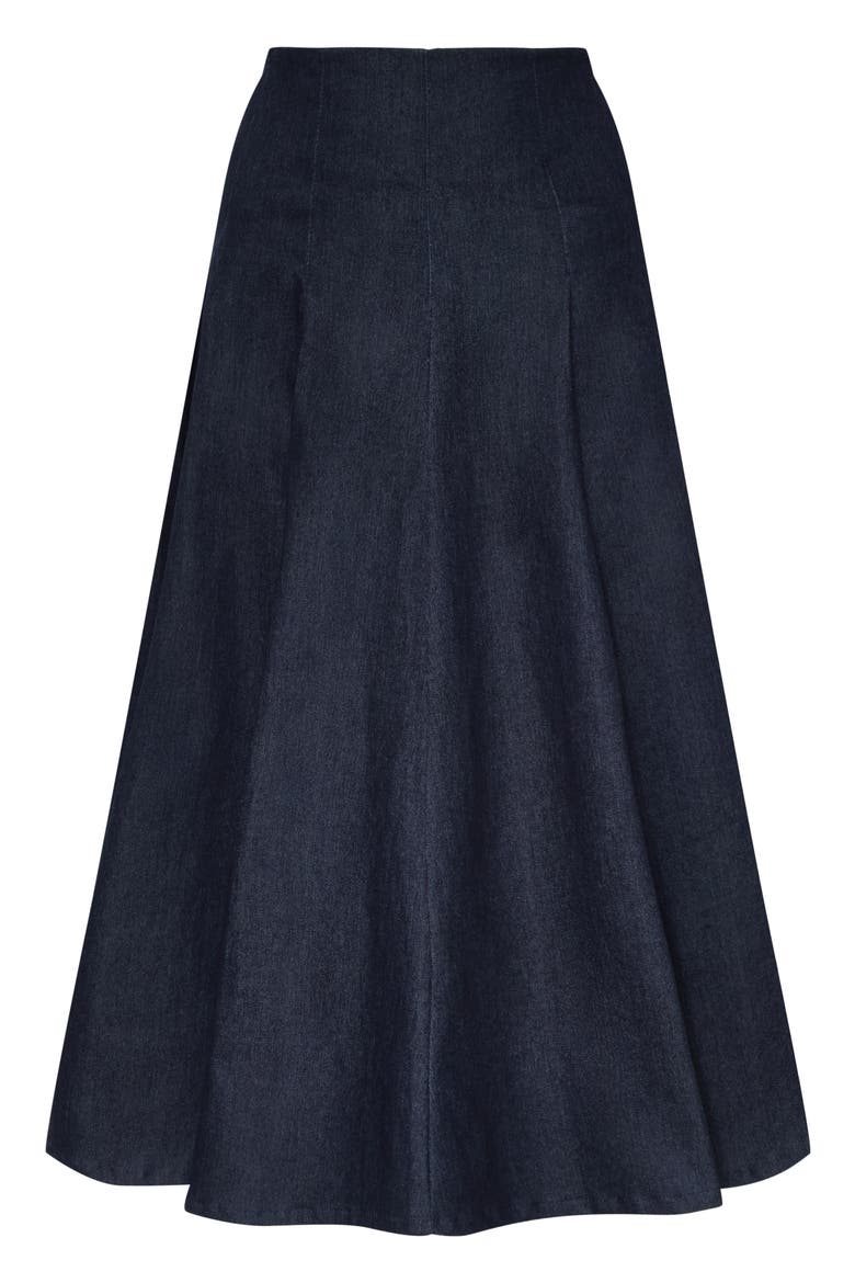 Echo A-Line Denim Skirt, Alternate, color, NAVY