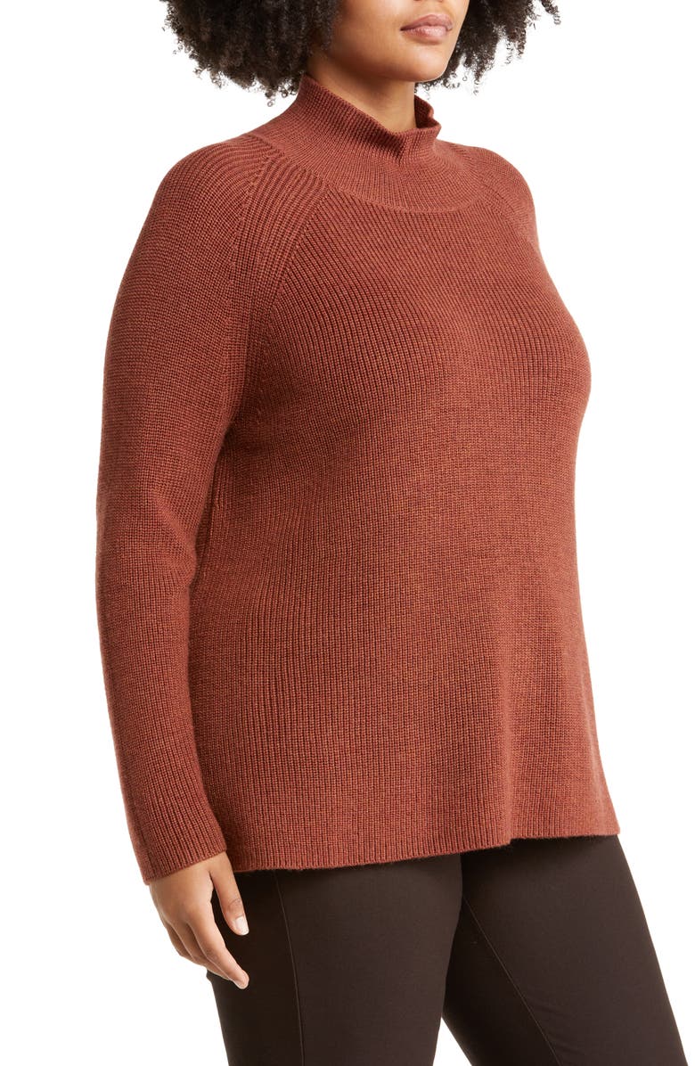 Eileen Fisher Raglan Sleeve Merino Wool Turtleneck Sweater, Alternate, color, 