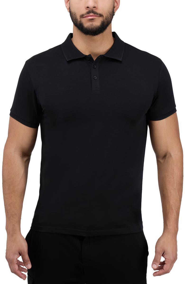 XRAY Stretch Cotton Rib Polo, Main, color, Black
