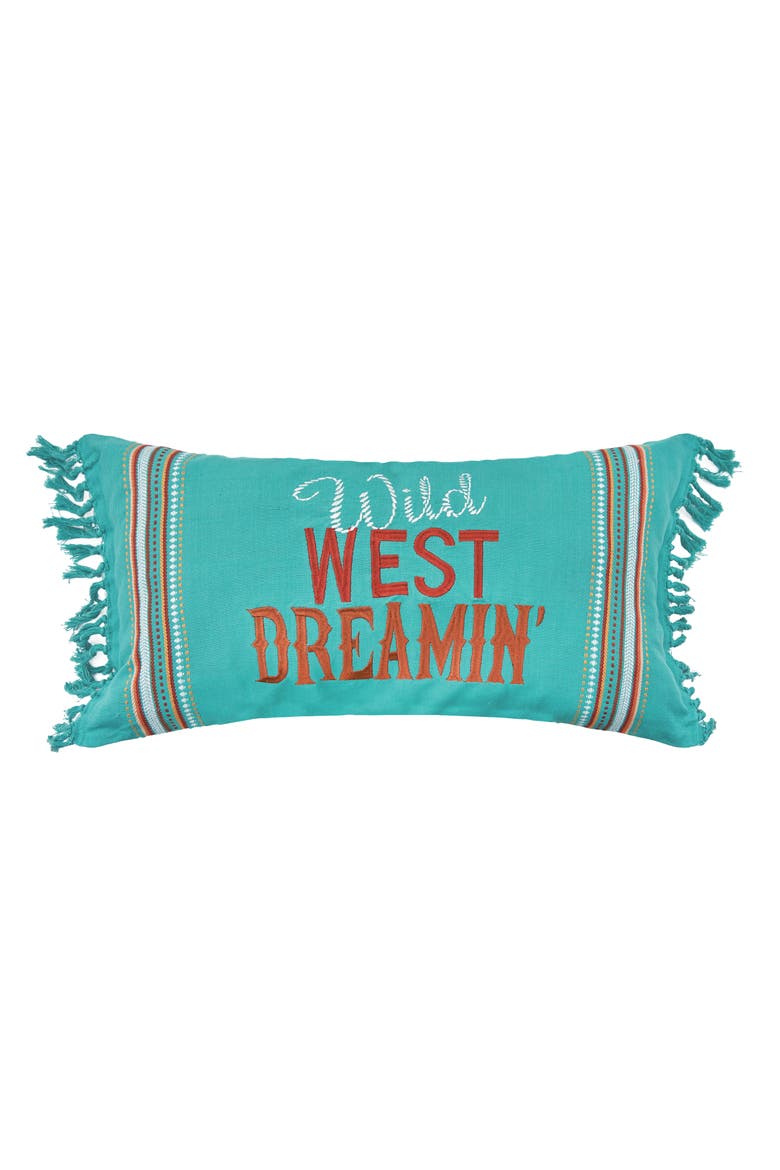 Wild West Dreamin' Woven Throw Pillow, 12" x 24", Main, color, Blue