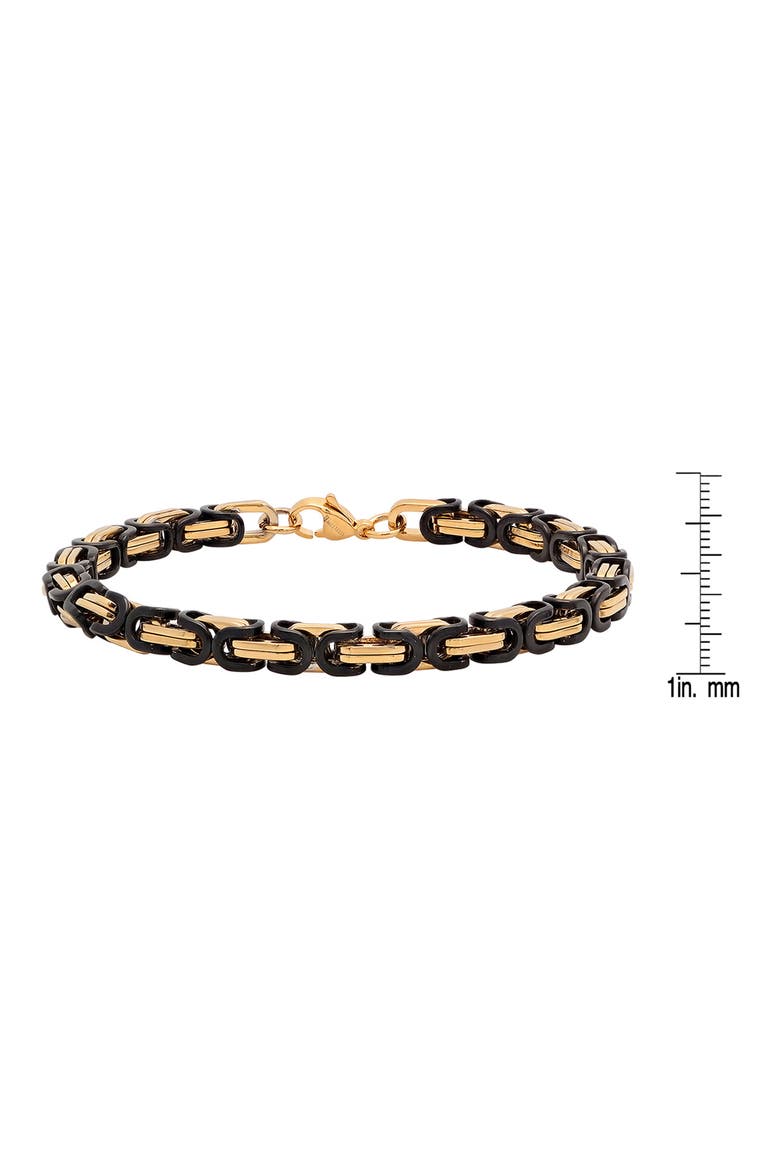 Men's Two-Tone Byzantine Chain Bracelet, Alternate, color, TWO TONE