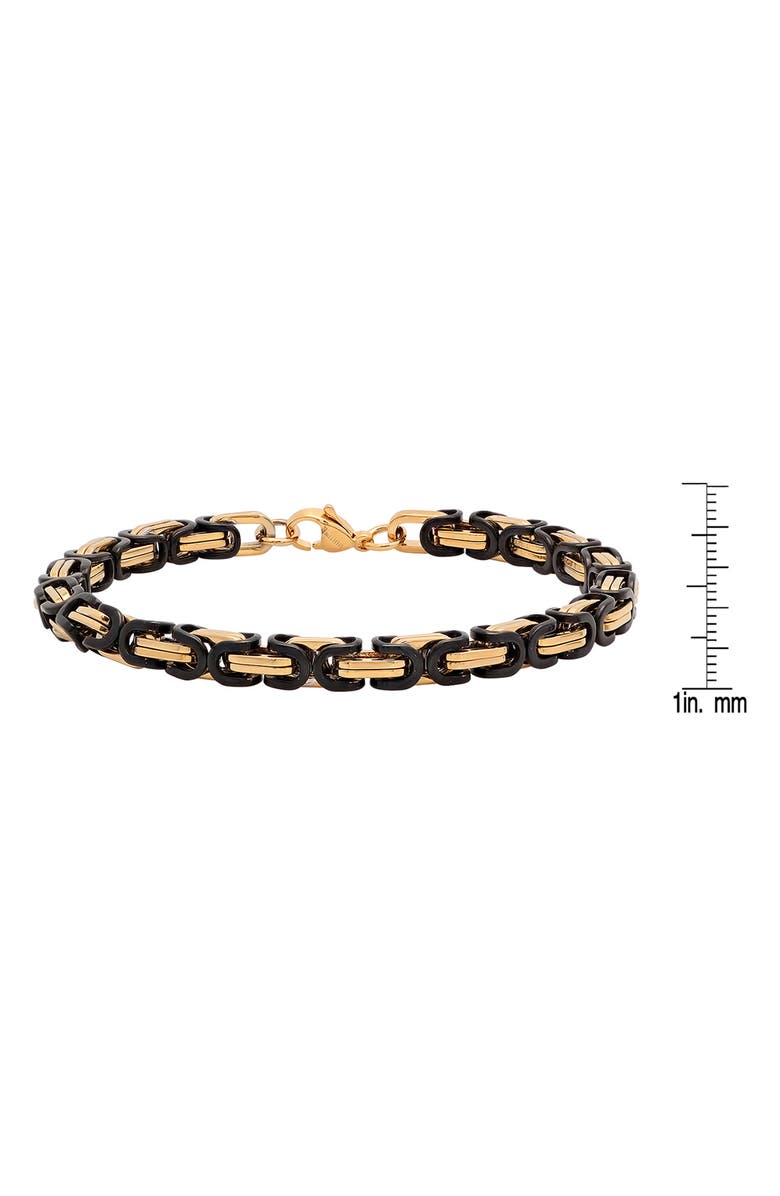 HMY JEWELRY Men's Two-Tone Byzantine Chain Bracelet, Alternate, color, Two Tone