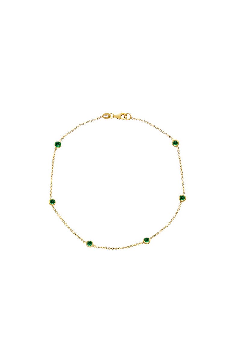 BY ADINA EDEN Emerald Green Diamond By The Yard Anklet, Main, color, Emerald Green