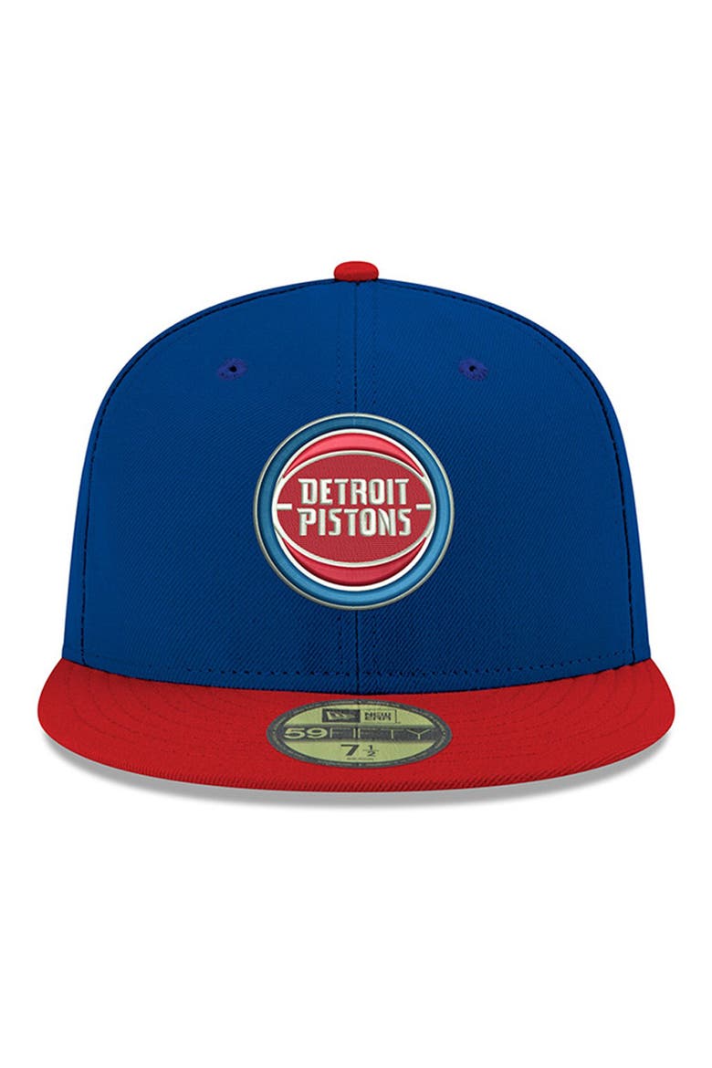 Men's New Era Blue Detroit Pistons Official Team Color 2Tone 59FIFTY Fitted Hat, Alternate, color, BLUE