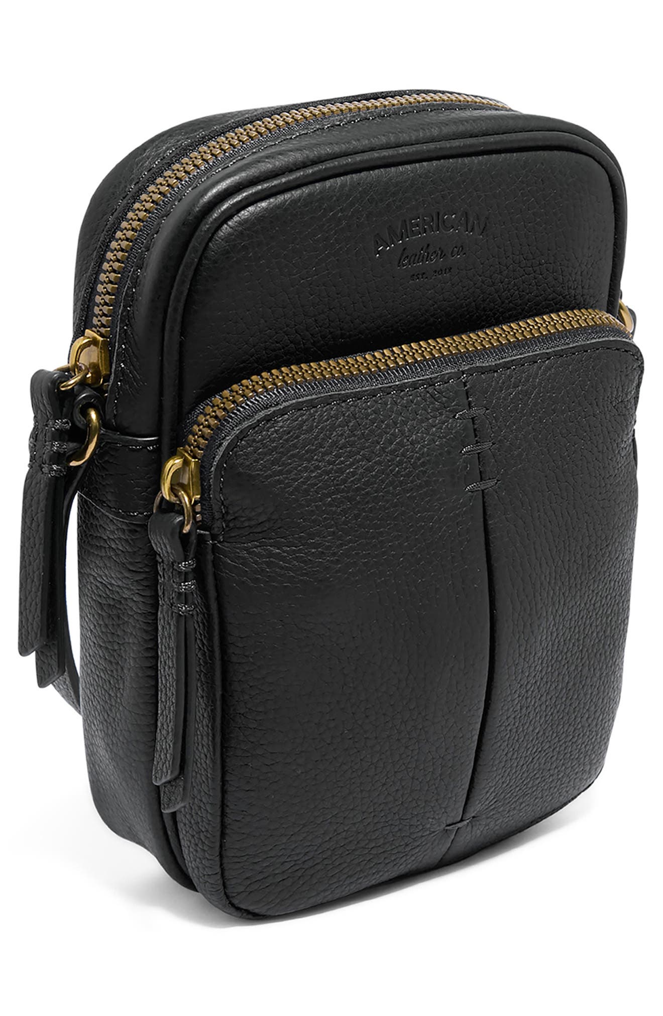 AMERICAN LEATHER CO. Cleveland Mini Crossbody Bag, Alternate, color, Black