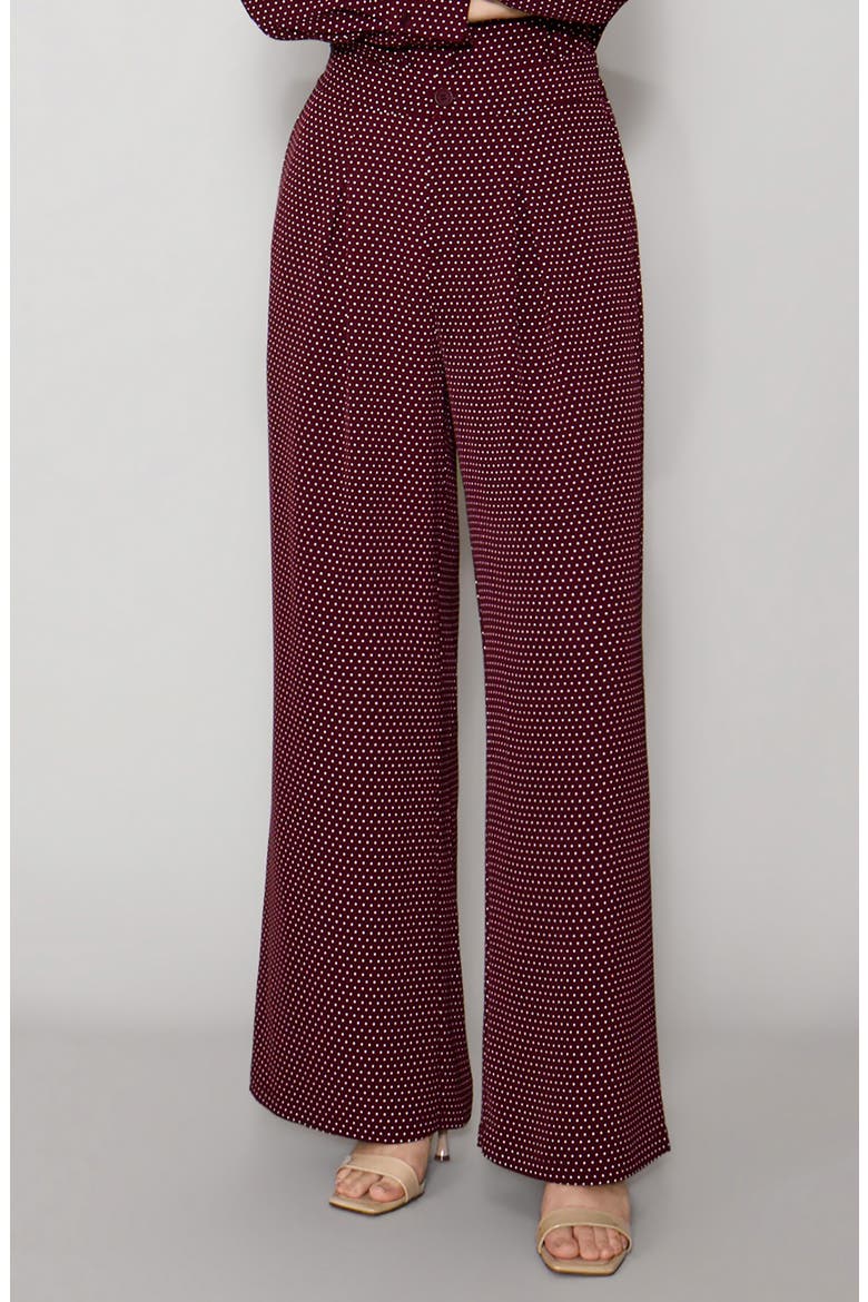 Luxe Crepe Wide Leg Pants, Main, color, TAWNY PORT DOT