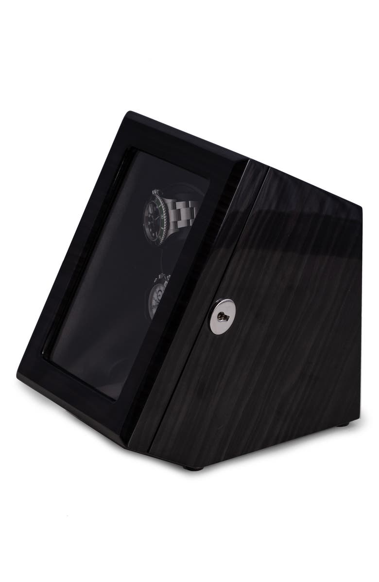 Bey-Berk Ash Wood Veneer Watch Storage Case, Main, color, Gray/White