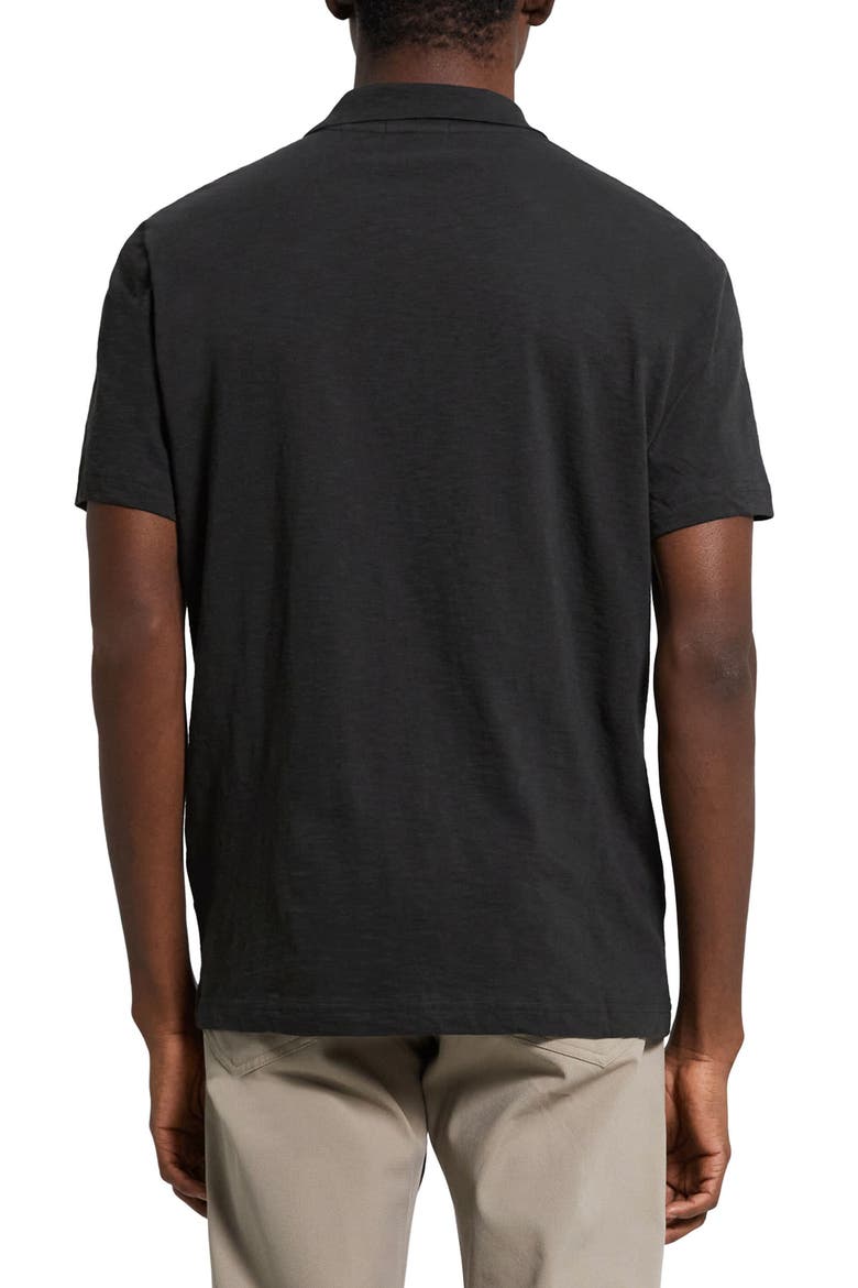 Bron in Cosmos Slub Cotton Polo Shirt, Alternate, color, BLACK - 001
