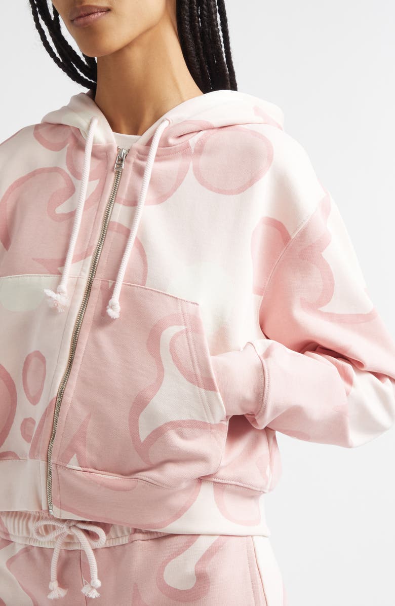 Marimekko Joggi Keidas Kioski French Terry Full Zip Hoodie, Alternate, color, Light Pink Off White