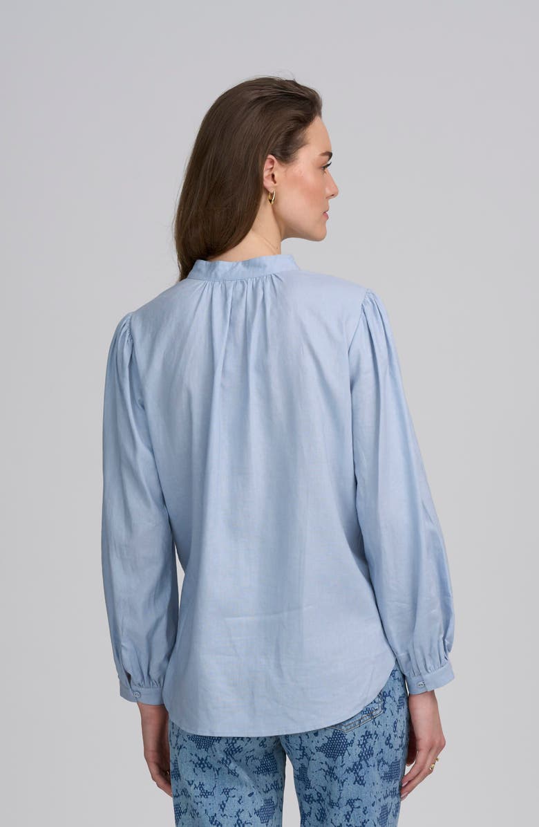 ELLE Collection Lace Yoke Shirt, Alternate, color, Light Blue