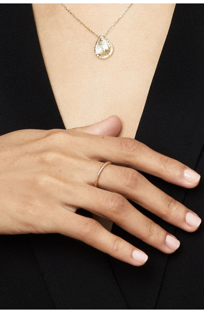 Oradina 14K Rose Gold Stackable Dawn Ring, Alternate, color, Rose Gold