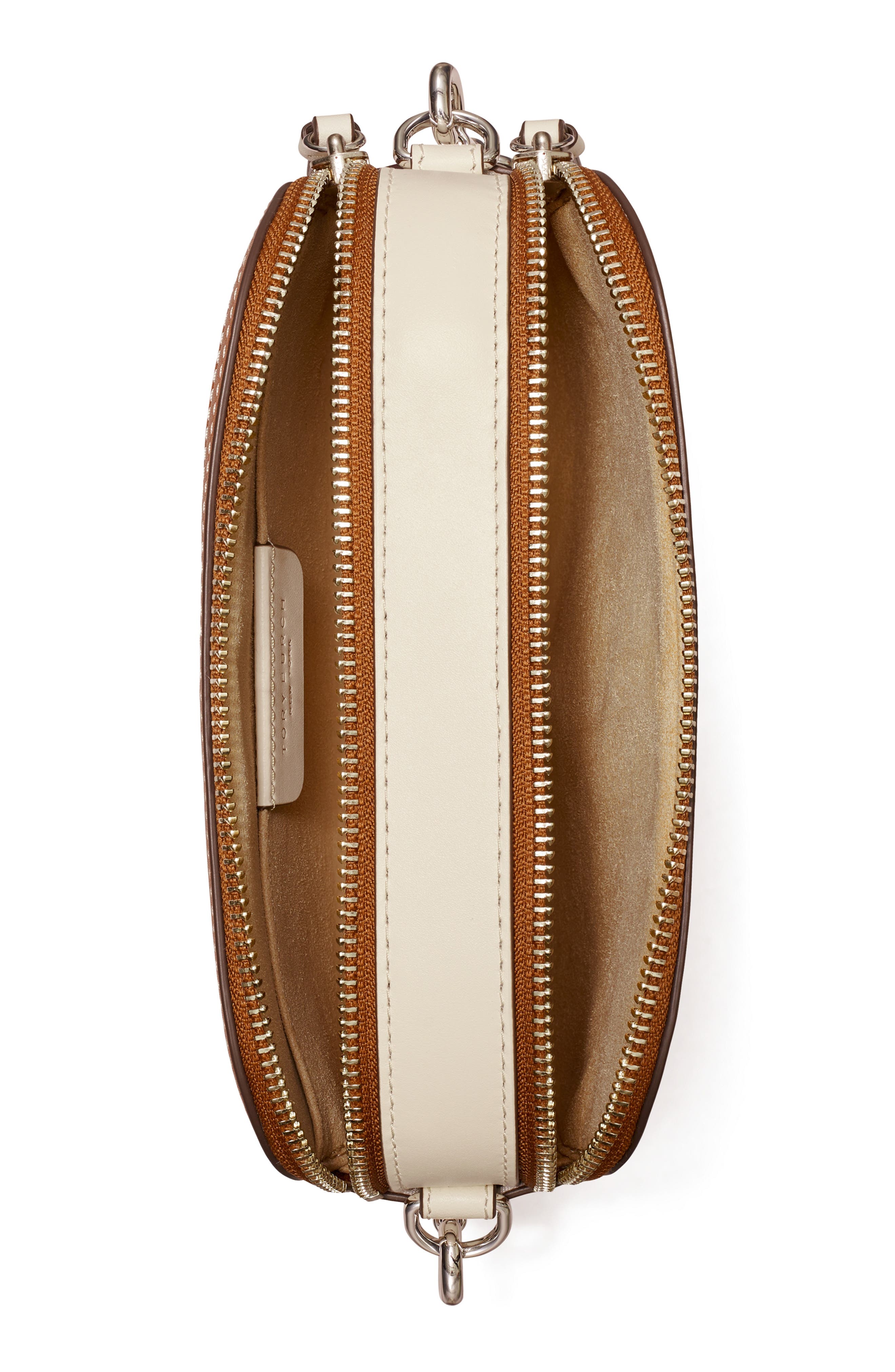 Tory Burch Mini Miller Marquetry Logo Crossbody Bag, Alternate, color, 