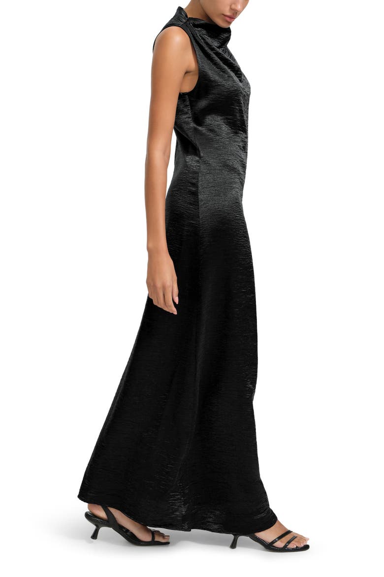 Senna Satin Gown, Alternate, color, BLACK