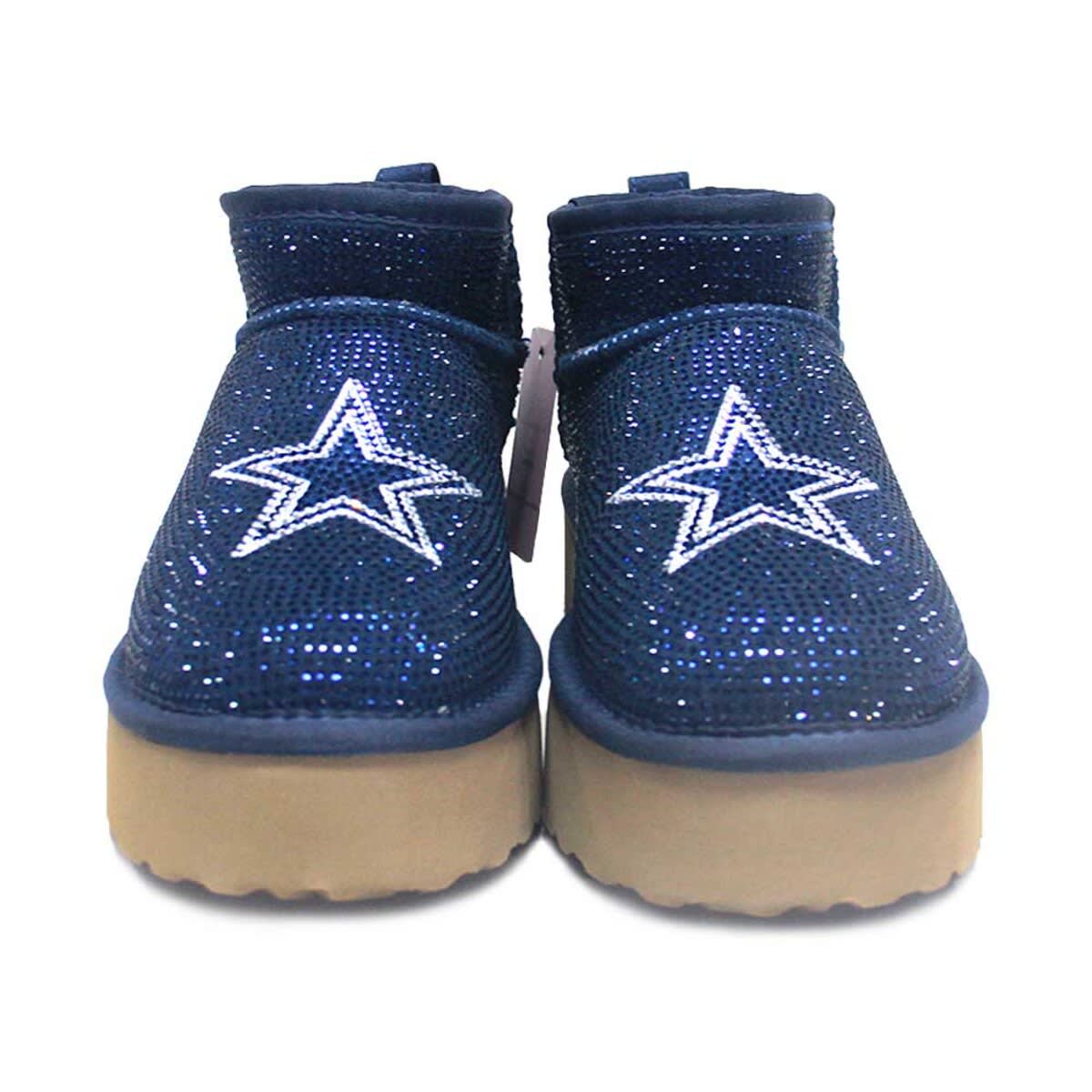 CUCE Women's Cuce Navy Dallas Cowboys Crystal Platform Boots, Alternate, color, 