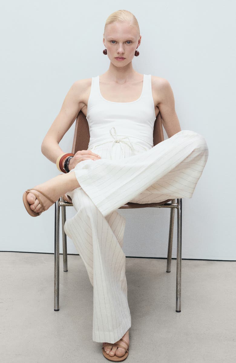 MANGO Mixed Media Tank Jumpsuit, Alternate, color, 