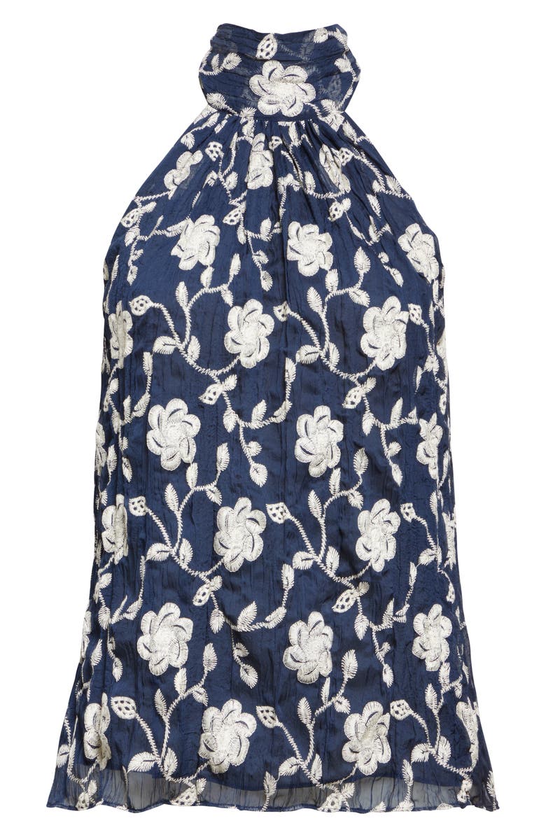 Ramy Brook Emerie Embroidered Halter Neck Top, Alternate, color, 