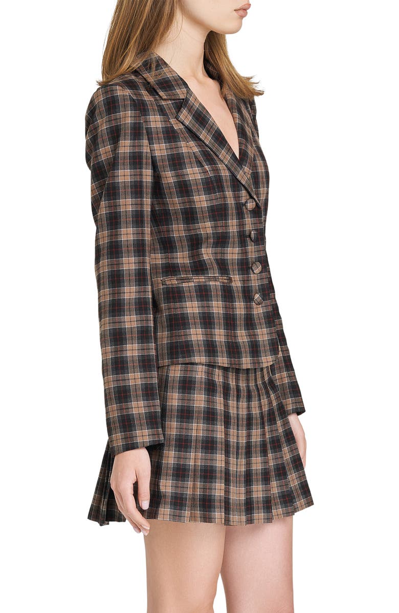 WAYF Darby Plaid Blazer, Alternate, color, Brown-Black Tartan