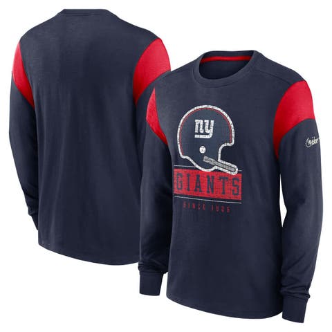 Men's Nike Heather Navy New York Giants Rewind Playback Helmet Long Sleeve T-Shirt