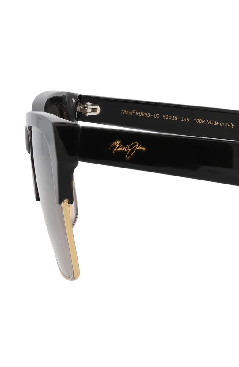 Maui Jim 56mm Half Rim Sunglasses, Alternate, color, Black Black Grey