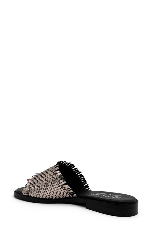Chelsea Crew Zigor Woven Slide Sandal In Pewter Leather