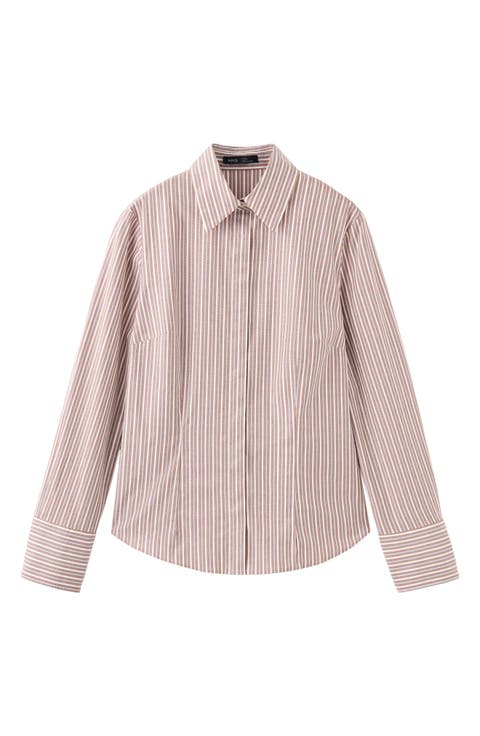 Stretch Cotton Button-Up Shirt