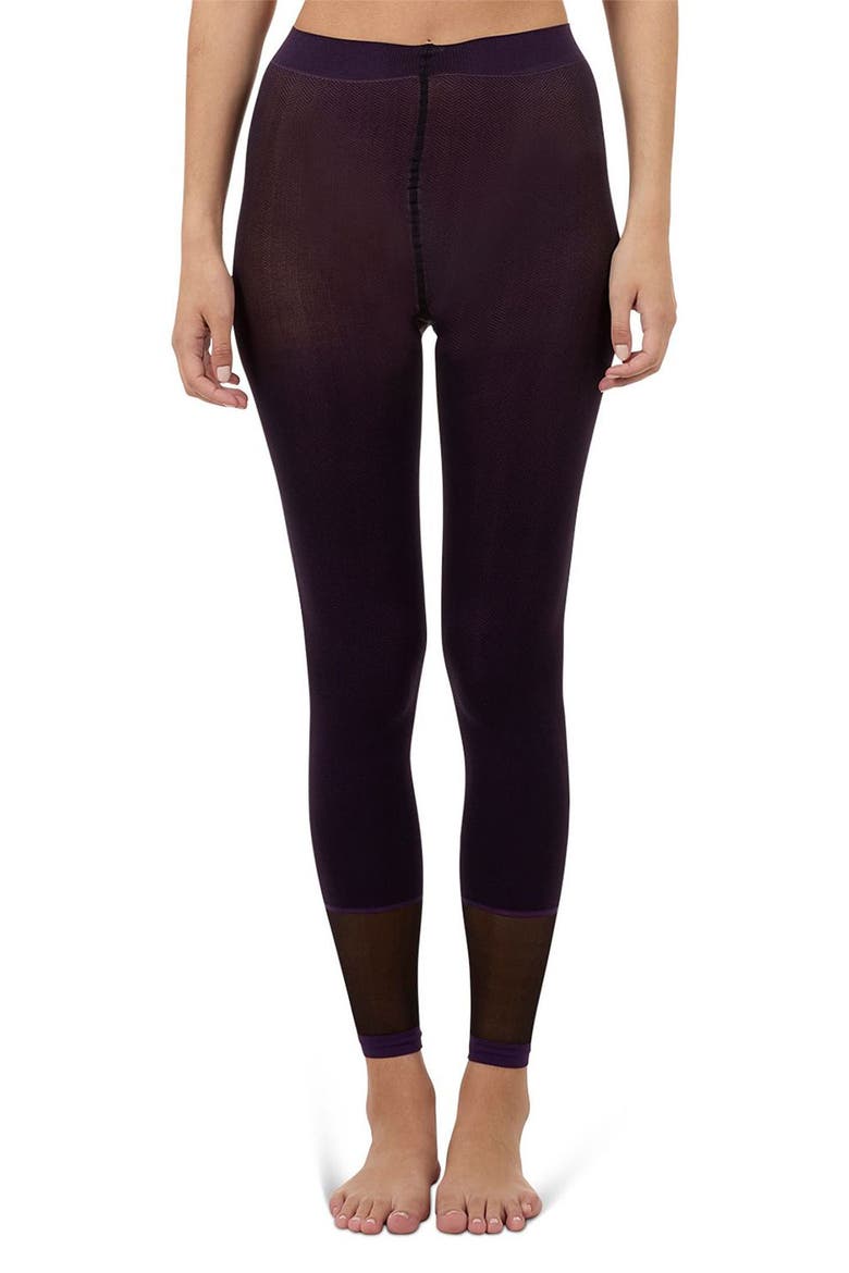 Herringbone Footless Tights, Alternate, color, PLUM PERFECT
