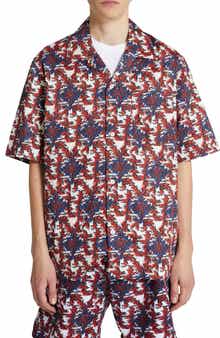Wood Wood Johan Chateau Stretch Organic Cotton Button-Up Camp Shirt