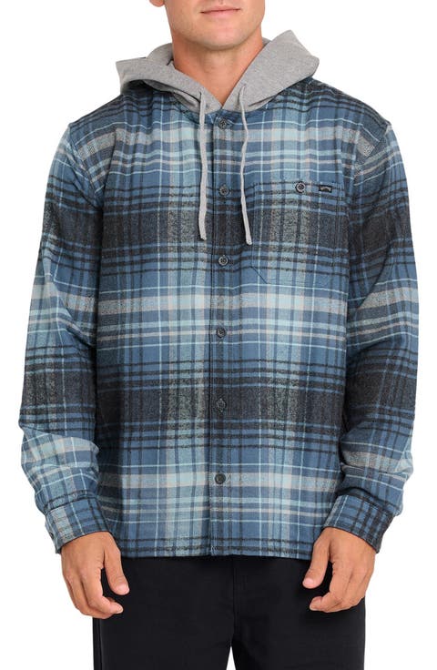 Baja Hooded Flannel Button-Up Shirt Jacket