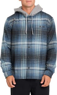Billabong Baja Hooded Flannel Button-Up Shirt Jacket