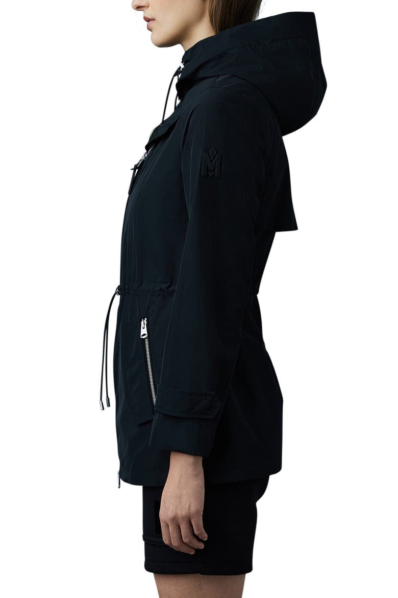 Melany Hooded Rain Jacket, Alternate, color, BLACK