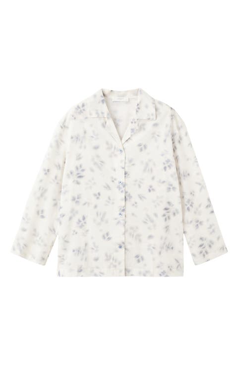 Floral Print Cotton Pajama Top