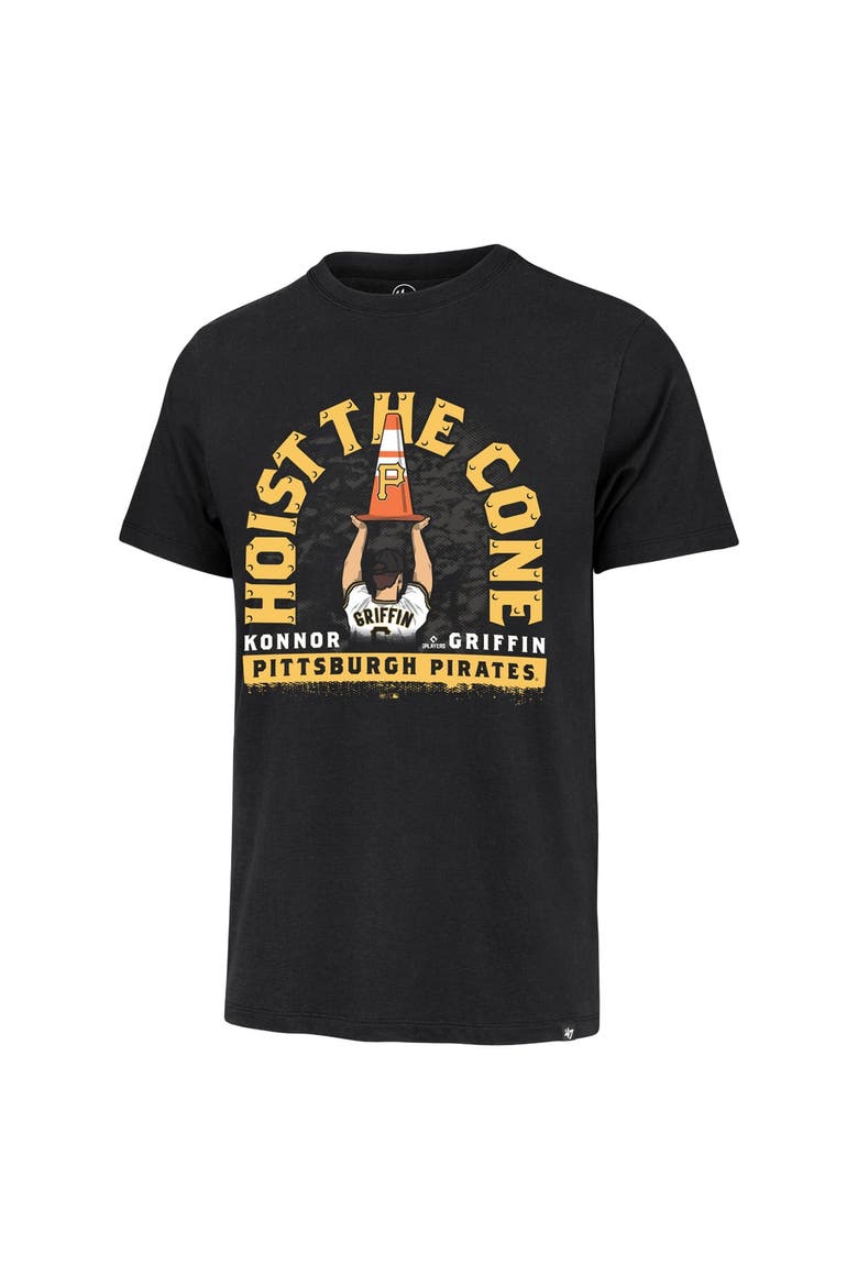 Men's '47 Konnor Griffin Black Pittsburgh Pirates Hoist the Cone Player Graphic T-Shirt, Alternate, color, Black