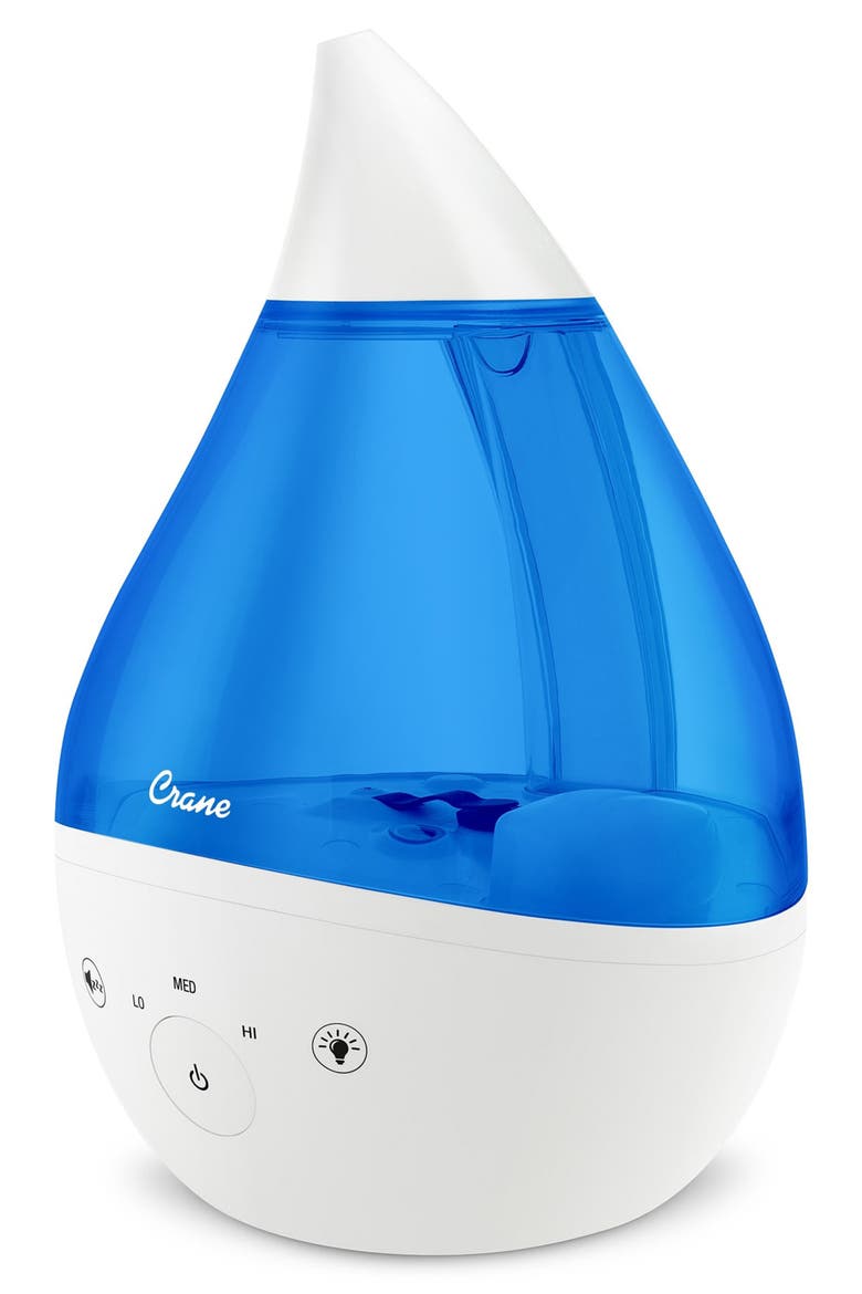 Drop 2.0 4-in-1 1-Gallon Cool Mist Humidifier, Main, color, BLUE/ WHITE