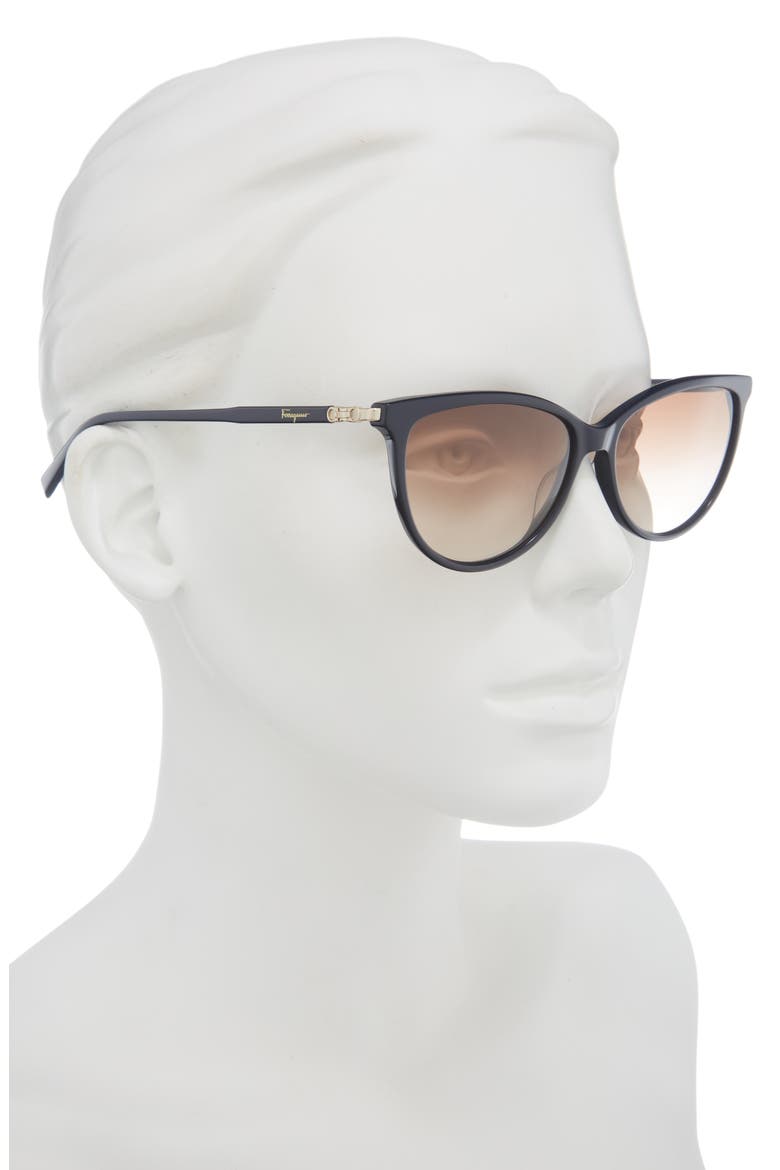 55mm Cat Eye Sunglasses, Alternate, color, DARK BLUE