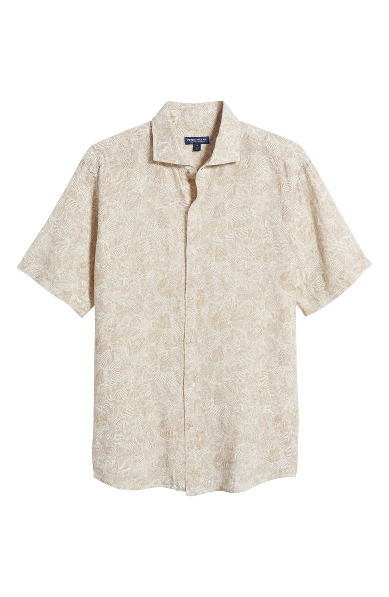 Peter Millar Crown Crafted Sacha Linen Short Sleeve Button-Up Shirt, Main, color, 
