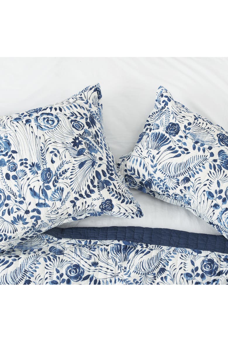 20" x 26" Starla Floral Flowers Decorative Standard Pillow Sham, Alternate, color, Blue