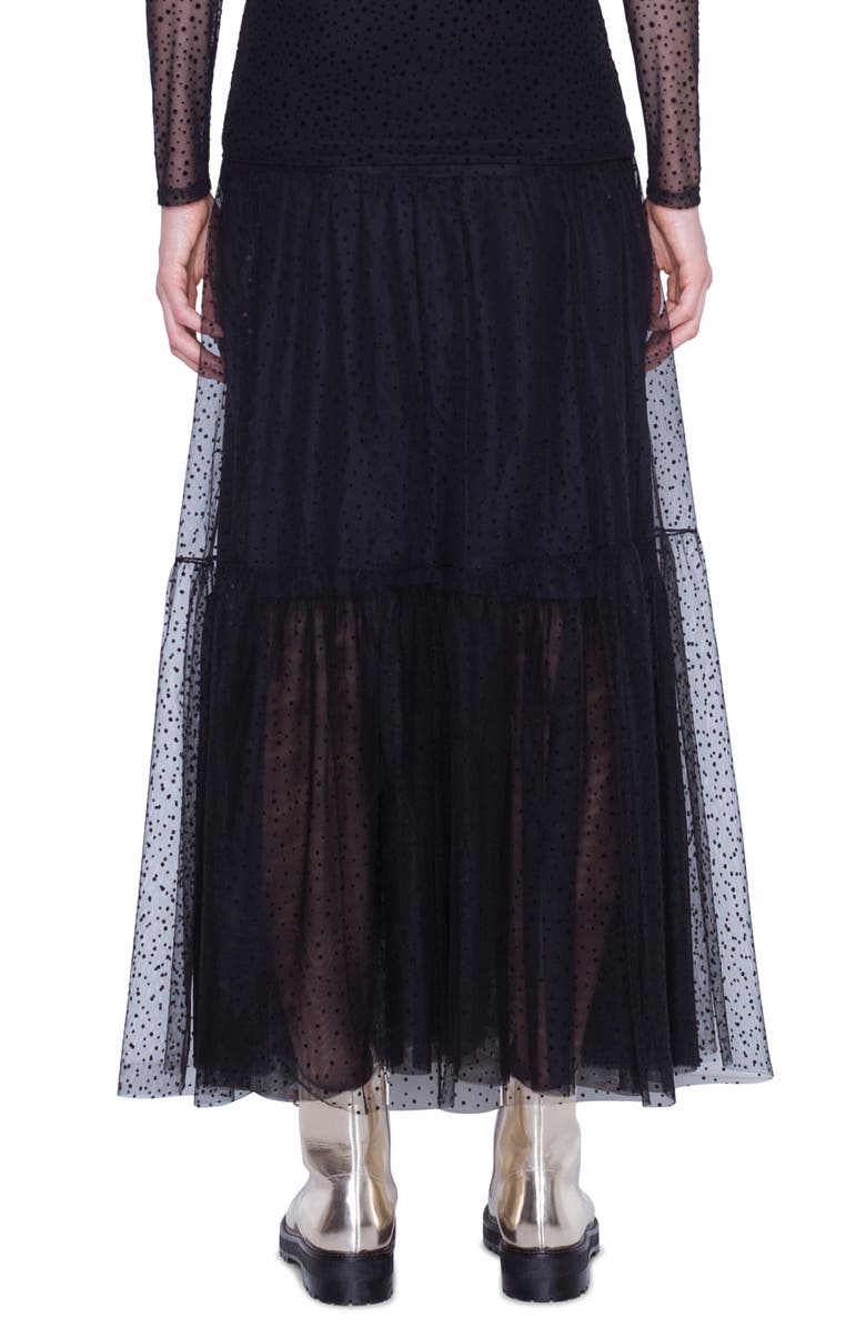 Akris punto Starry Sky Tiered Tulle Maxi Skirt, Alternate, color, 