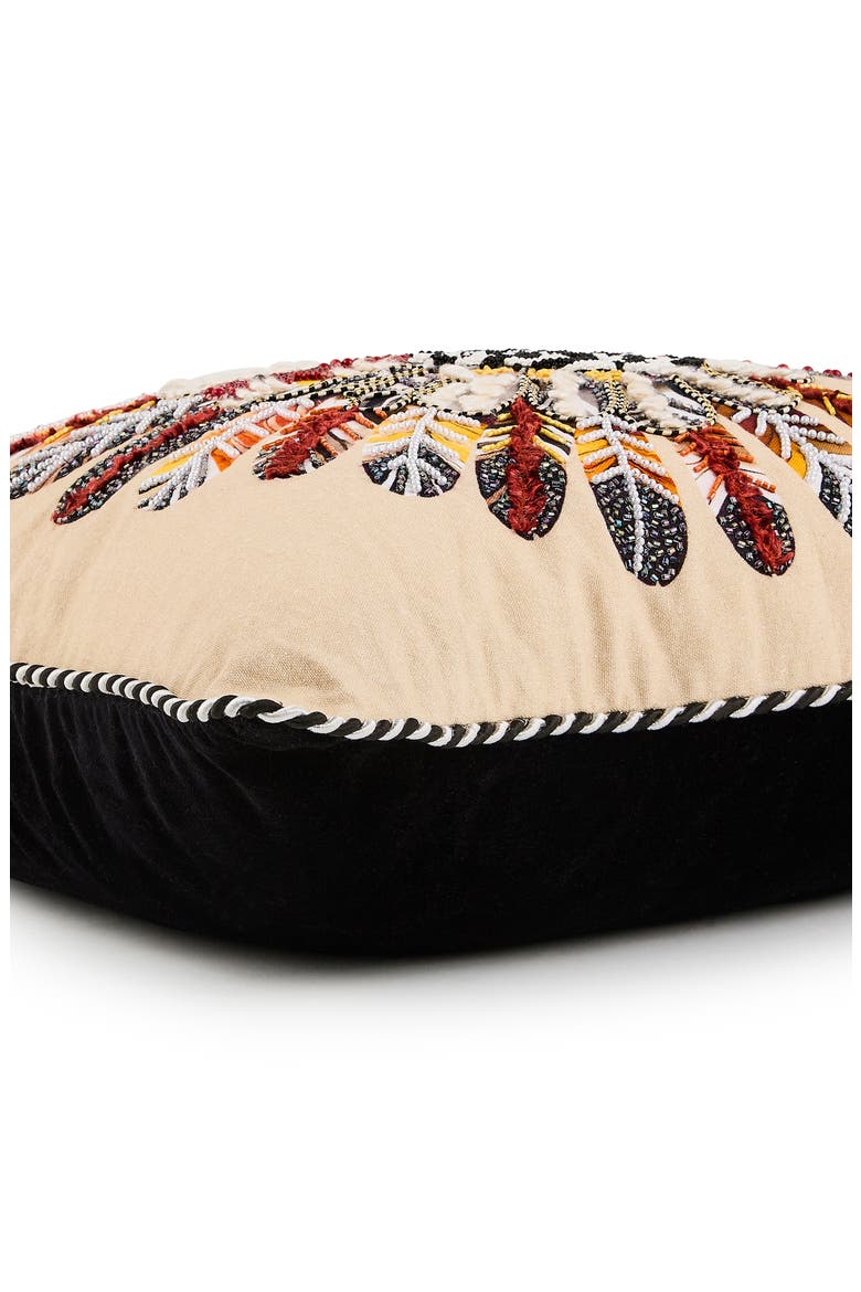 Checked Turkey Throw Pillow, Alternate, color, BEIGE