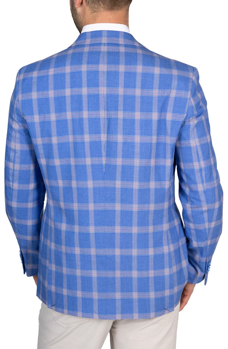 TailorByrd Windowpane Plaid Two Button Notch Lapel Blazer, Alternate, color, Royal