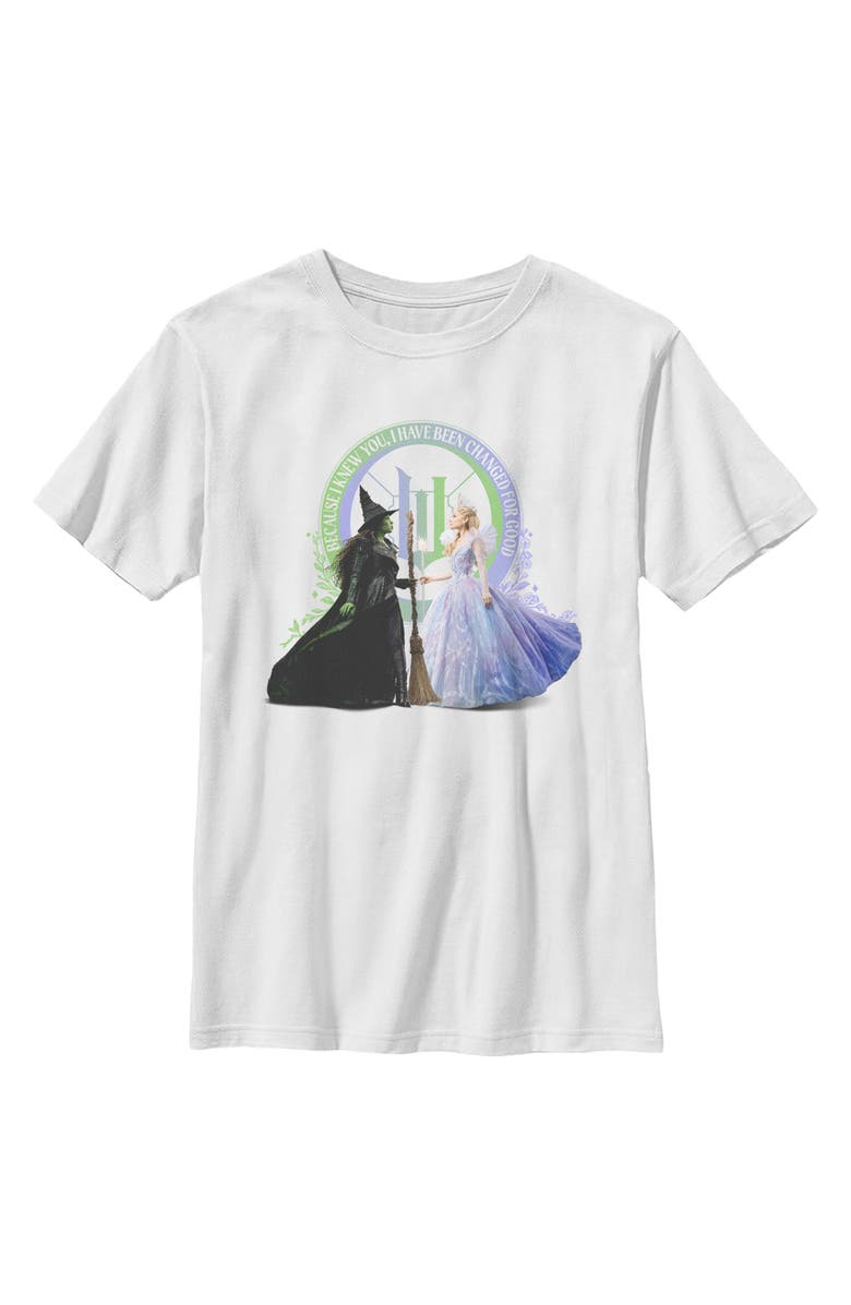 Wicked: For Good Boy's Wicked For Good Elphaba and Glinda I Have Been Changed  Graphic T-Shirt, Main, color, White