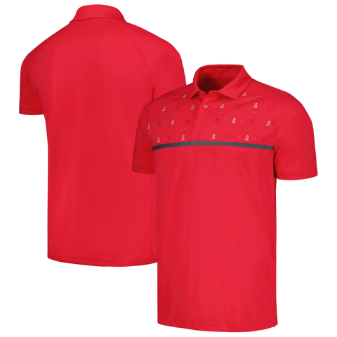 Men's Levelwear Red Los Angeles Angels Sector Batter Up Raglan Polo