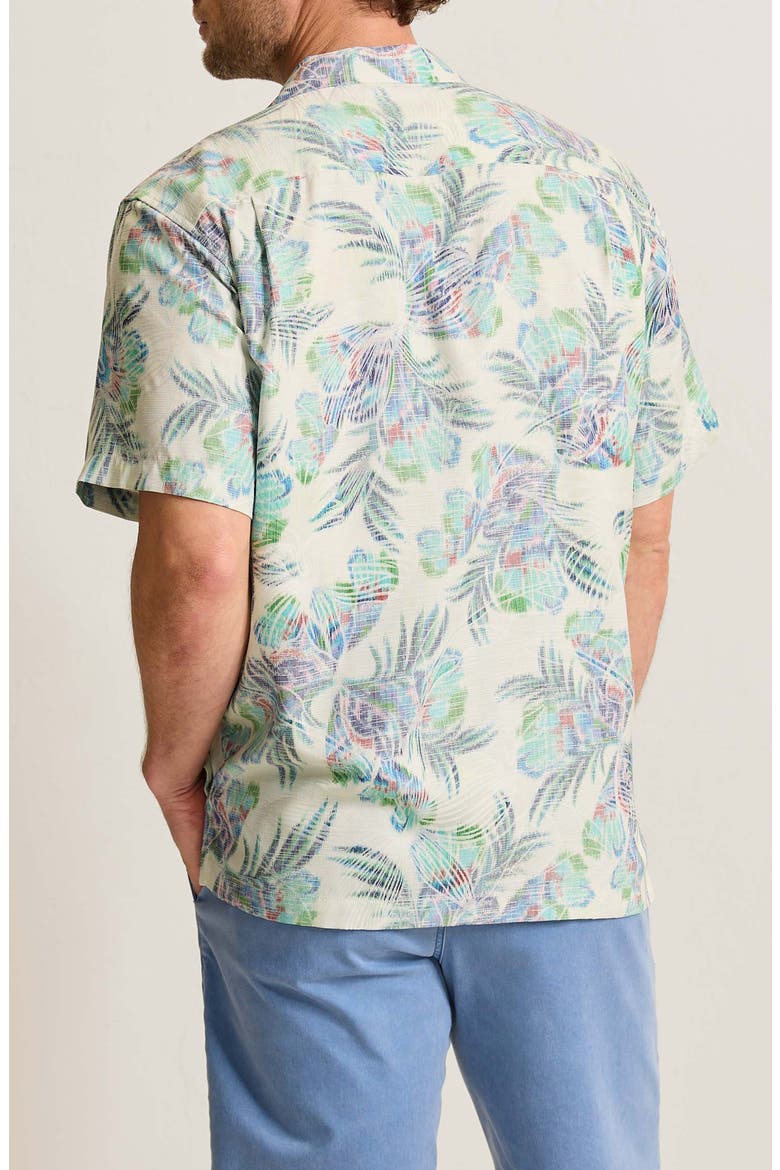 Mirante Mirage Floral Silk Camp Shirt, Alternate, color, VANILLA ICE