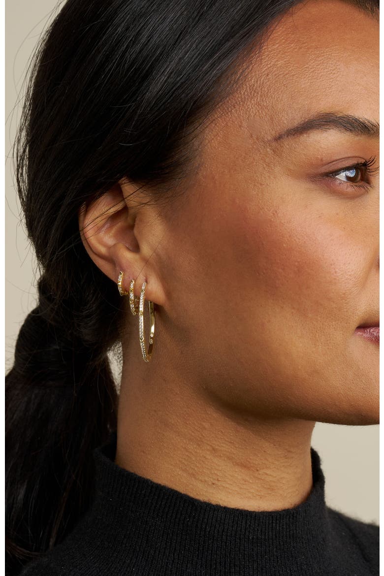 Charlotte Renegade Huggie Hoop Earrings 1/2", Alternate, color, Gold