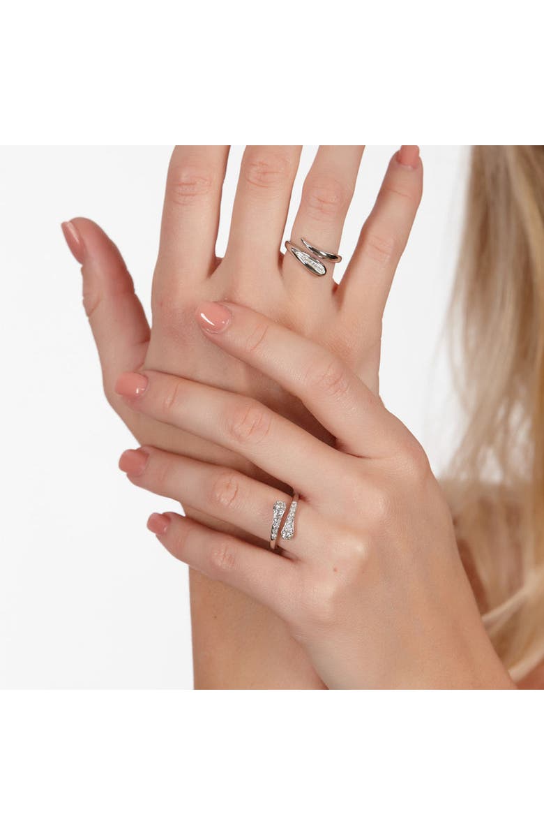 Lucy Quartermaine Skinny Drip Cross Over Ring, Alternate, color, Sterling Silver