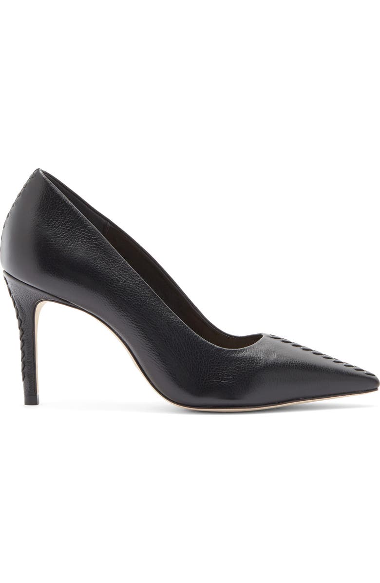 Cinq à Sept Giselle Whipstitch Pointed Toe Pump, Alternate, color, Black