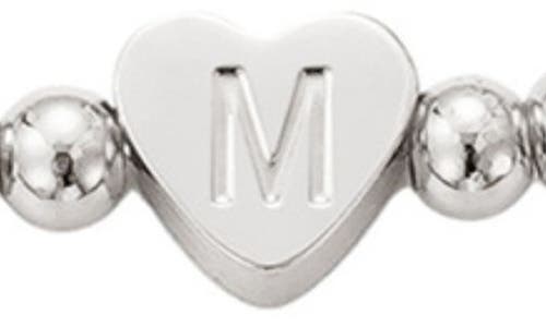Adornia Beaded Initial Charm Bracelet Set In Silver
