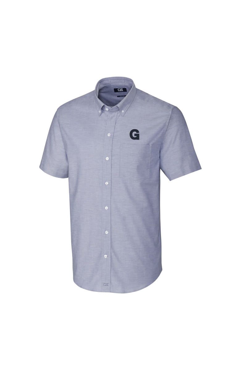 Cutter & Buck Men's Cutter & Buck Light Blue Gonzaga Bulldogs Vault Stretch Oxford Short Sleeve Button-Down Shirt, Alternate, color, 